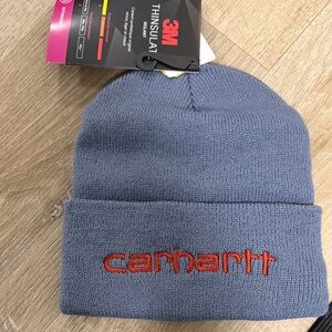 Carhartt Gray Beanie with Orange Logo